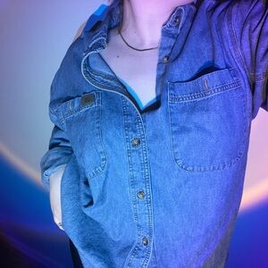 Wrangler XL oversized denim button down top